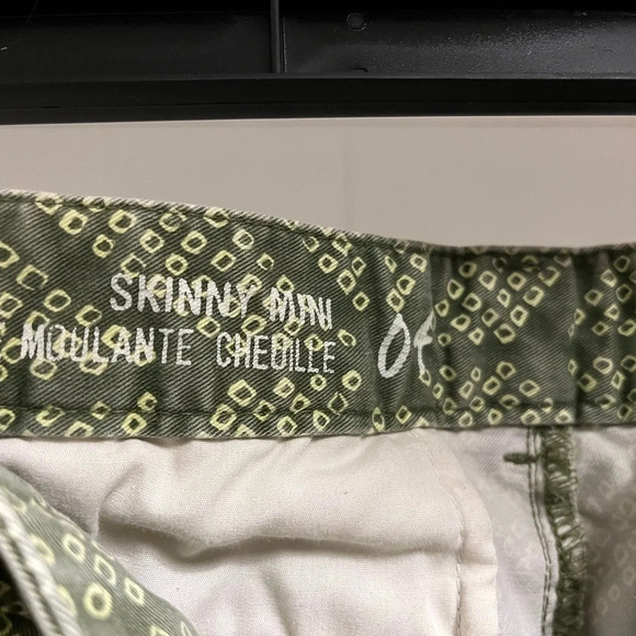 GAP women 4 ankle length pants green on green geometric print cotton - Picture 3 of 5